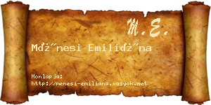 Ménesi Emiliána névjegykártya